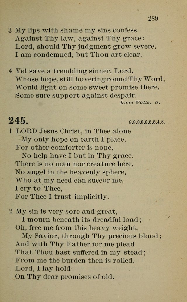 Hymnal: for churches and Sunday-schools of the Augustana Synod page 289