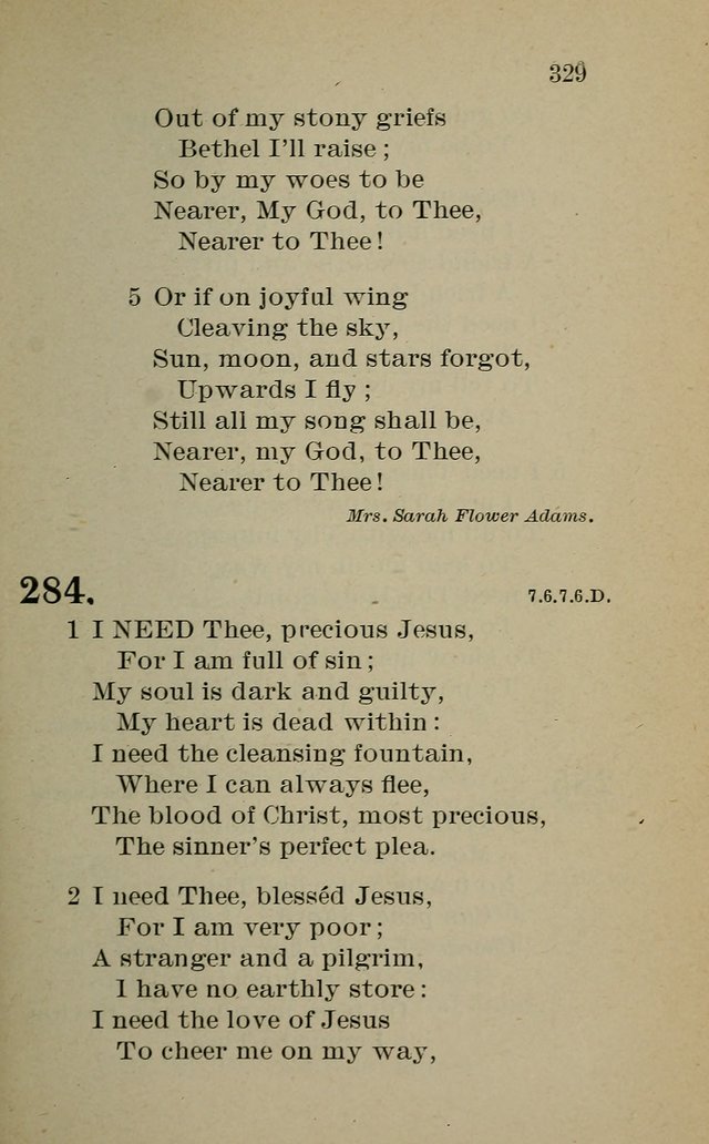 Hymnal: for churches and Sunday-schools of the Augustana Synod page 329