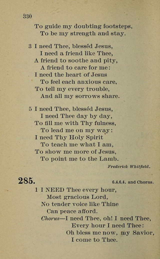 Hymnal: for churches and Sunday-schools of the Augustana Synod page 330