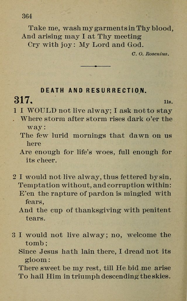 Hymnal: for churches and Sunday-schools of the Augustana Synod page 364