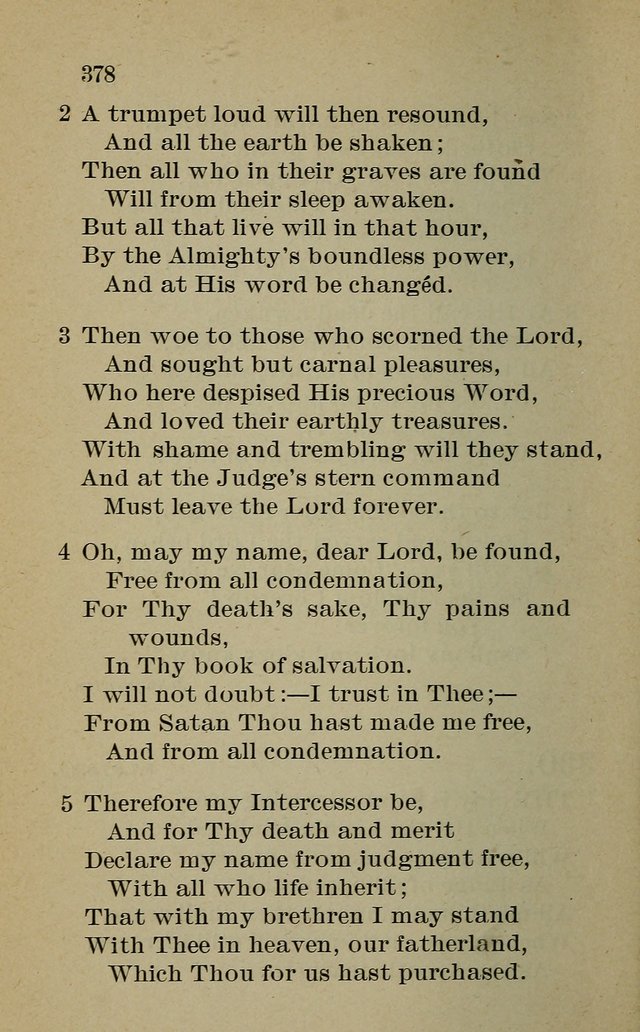 Hymnal: for churches and Sunday-schools of the Augustana Synod page 378