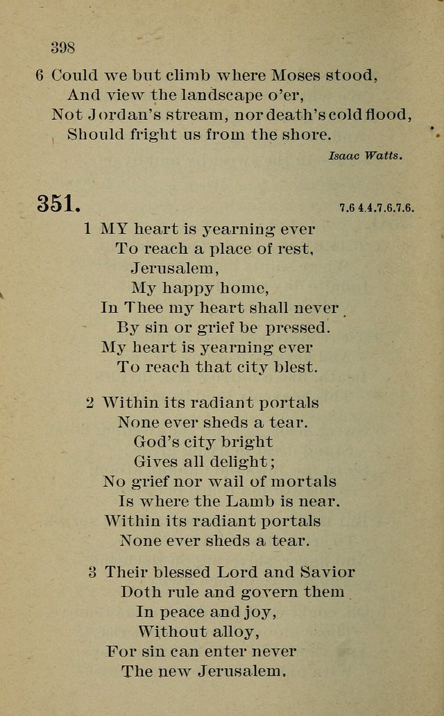 Hymnal: for churches and Sunday-schools of the Augustana Synod page 398