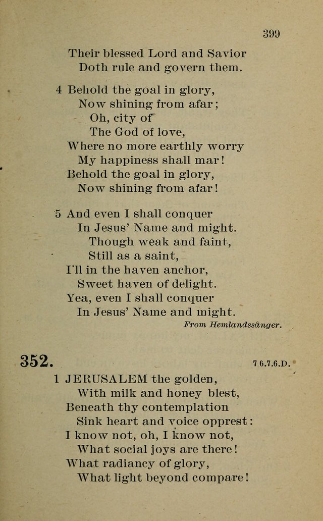 Hymnal: for churches and Sunday-schools of the Augustana Synod page 399