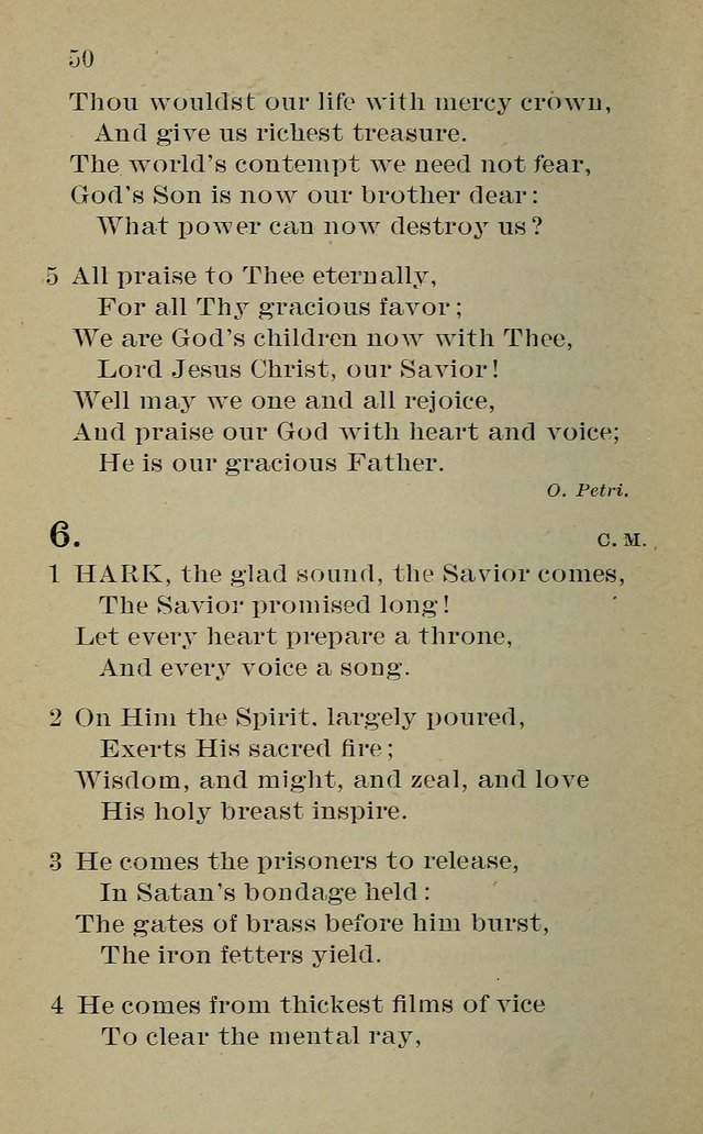 Hymnal: for churches and Sunday-schools of the Augustana Synod page 50