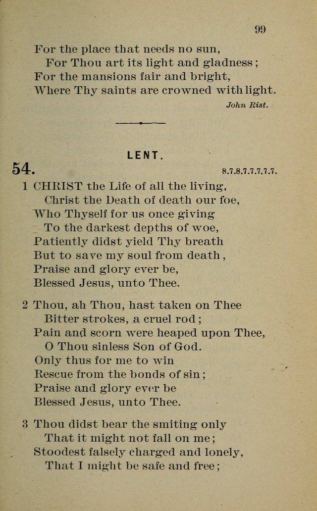 Hymnal: for churches and Sunday-schools of the Augustana Synod page 99