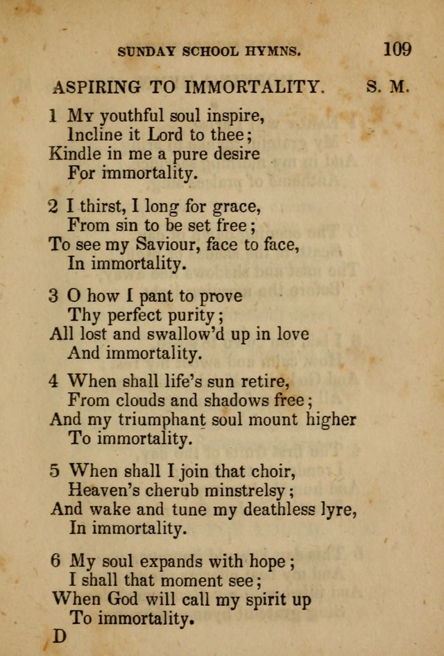 Hymns Composed for the Use of Sunday Schools, and Youthful Christians page 109