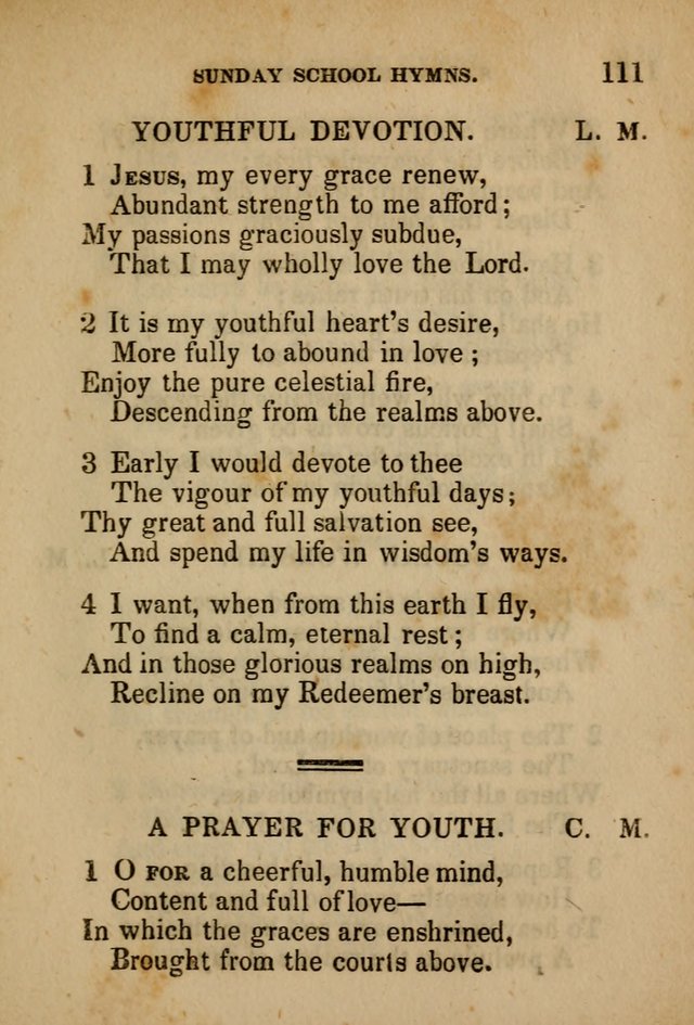 Hymns Composed for the Use of Sunday Schools, and Youthful Christians page 111