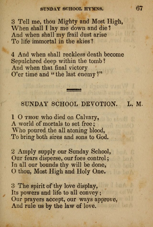 Hymns Composed for the Use of Sunday Schools, and Youthful Christians page 67