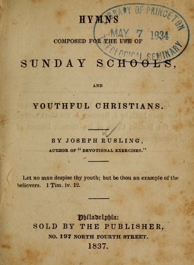 Hymns Composed for the Use of Sunday Schools, and Youthful Christians page iii