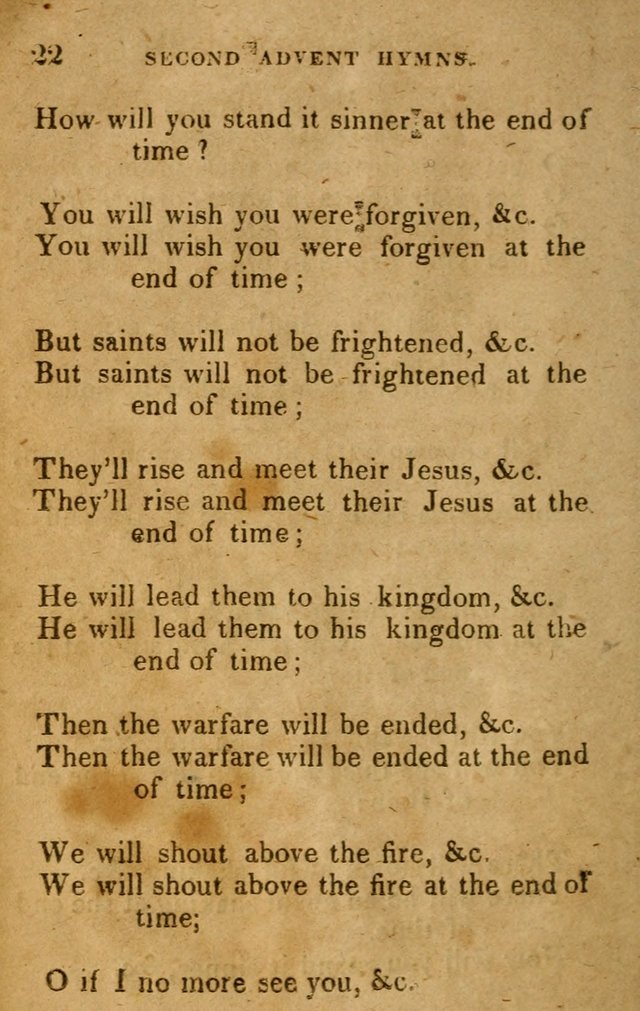 Hymns: designed for the Use of the Second advent band page 22