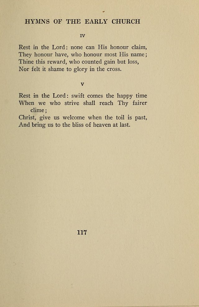 Hymns of the Early Church: translated from Greek and Latin sources; together with translations from a later period; centos and suggestions from the Greek; and several original pieces page 117