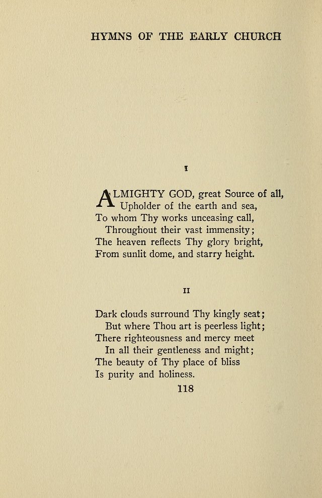 Hymns of the Early Church: translated from Greek and Latin sources; together with translations from a later period; centos and suggestions from the Greek; and several original pieces page 118