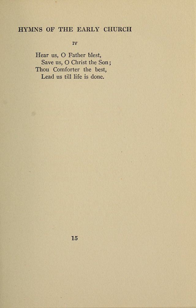 Hymns of the Early Church: translated from Greek and Latin sources; together with translations from a later period; centos and suggestions from the Greek; and several original pieces page 15