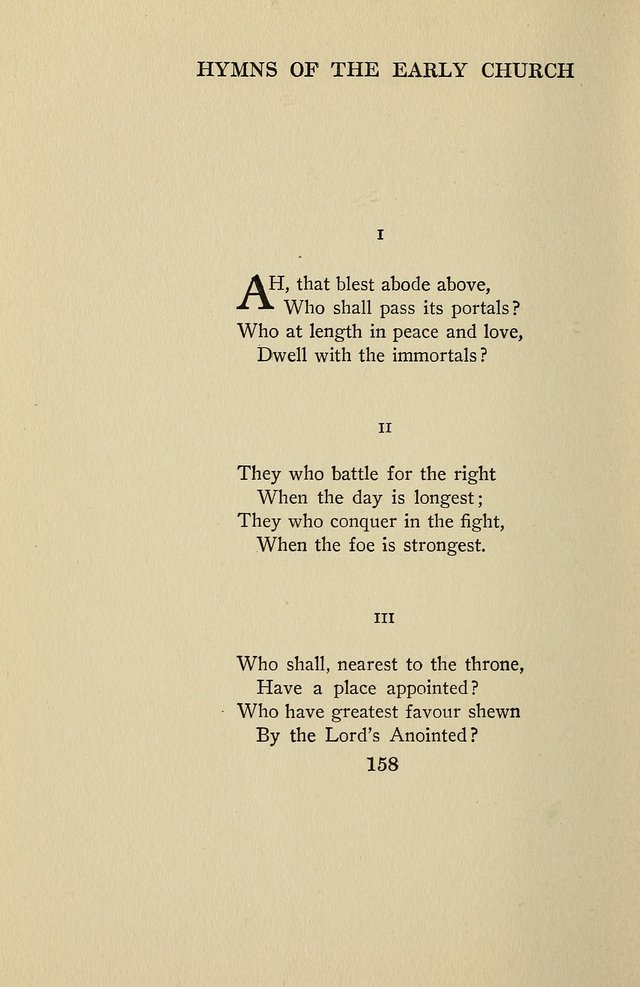 Hymns of the Early Church: translated from Greek and Latin sources; together with translations from a later period; centos and suggestions from the Greek; and several original pieces page 158