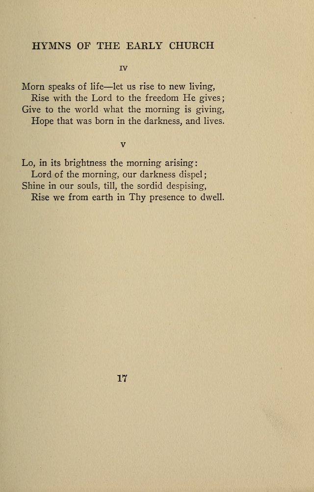 Hymns of the Early Church: translated from Greek and Latin sources; together with translations from a later period; centos and suggestions from the Greek; and several original pieces page 17