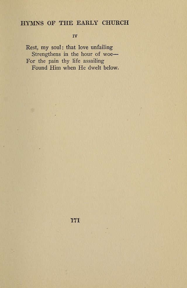 Hymns of the Early Church: translated from Greek and Latin sources; together with translations from a later period; centos and suggestions from the Greek; and several original pieces page 171