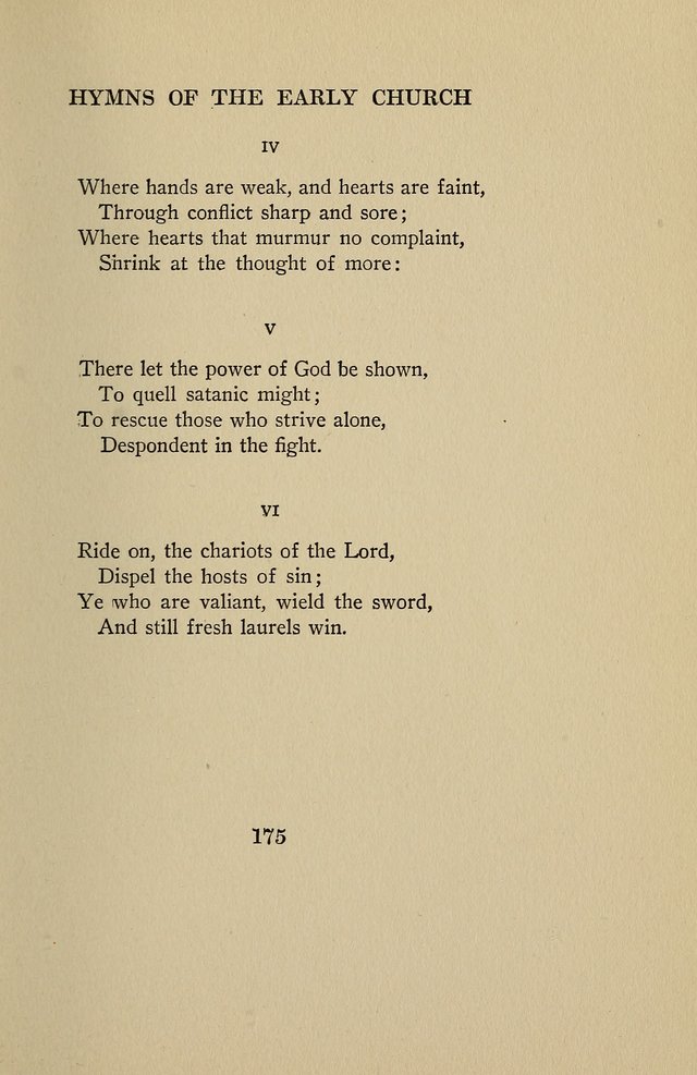 Hymns of the Early Church: translated from Greek and Latin sources; together with translations from a later period; centos and suggestions from the Greek; and several original pieces page 175