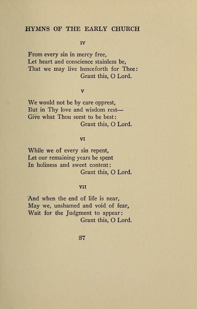 Hymns of the Early Church: translated from Greek and Latin sources; together with translations from a later period; centos and suggestions from the Greek; and several original pieces page 37