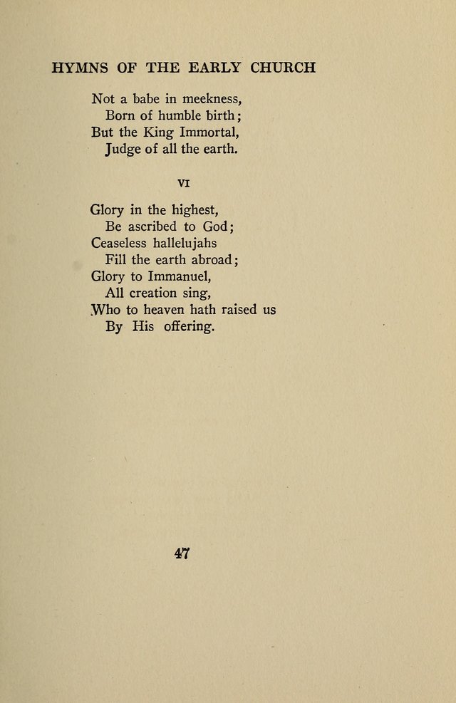 Hymns of the Early Church: translated from Greek and Latin sources; together with translations from a later period; centos and suggestions from the Greek; and several original pieces page 47