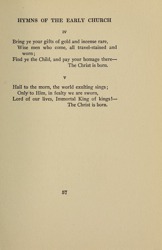 Hymns of the Early Church: translated from Greek and Latin sources; together with translations from a later period; centos and suggestions from the Greek; and several original pieces page 57