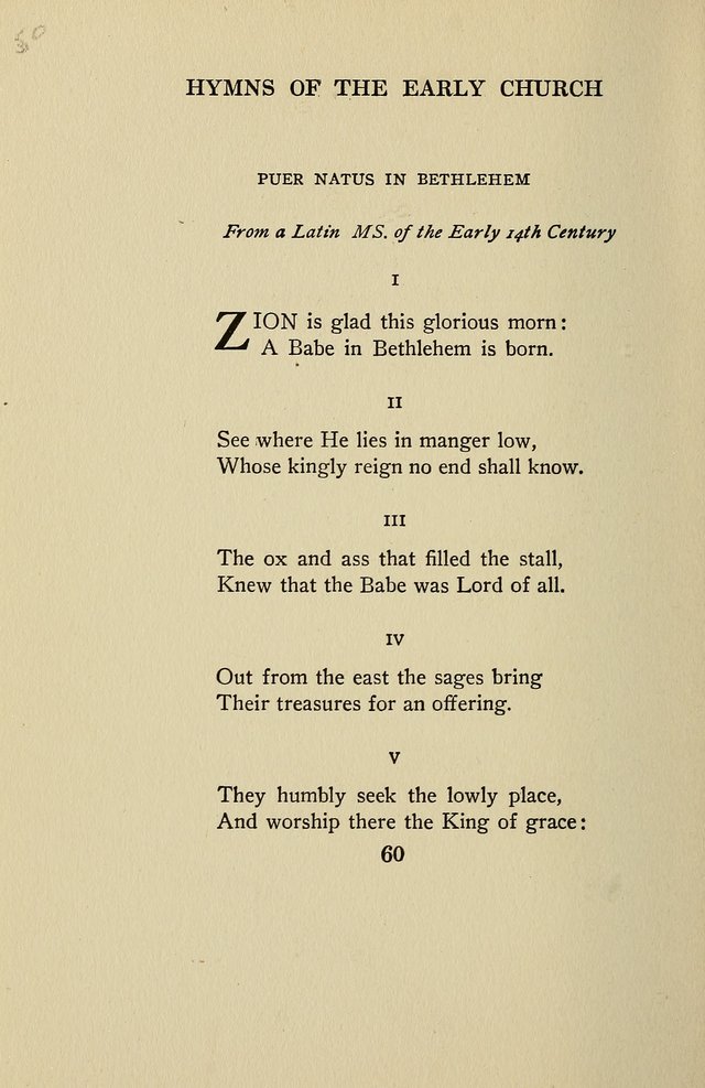 Hymns of the Early Church: translated from Greek and Latin sources; together with translations from a later period; centos and suggestions from the Greek; and several original pieces page 60