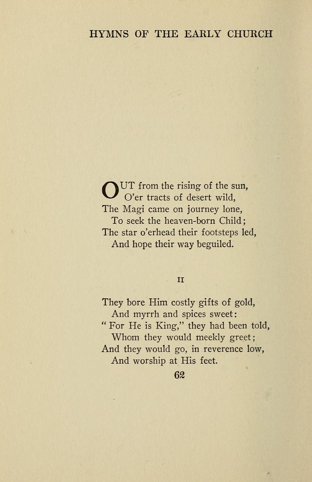 Hymns of the Early Church: translated from Greek and Latin sources; together with translations from a later period; centos and suggestions from the Greek; and several original pieces page 62