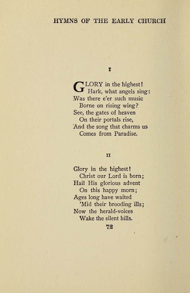 Hymns of the Early Church: translated from Greek and Latin sources; together with translations from a later period; centos and suggestions from the Greek; and several original pieces page 72