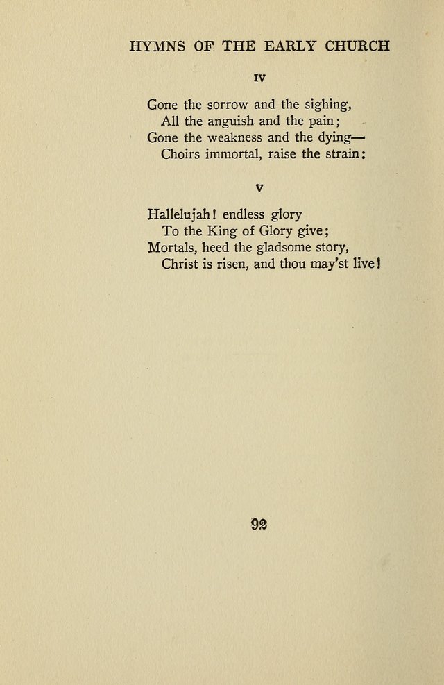 Hymns of the Early Church: translated from Greek and Latin sources; together with translations from a later period; centos and suggestions from the Greek; and several original pieces page 92