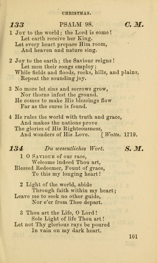 Hymns for the use of the Evangelical Lutheran Church, by the Authority of the Ministerium of Pennsylvania page 101