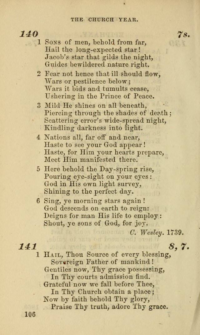 Hymns for the use of the Evangelical Lutheran Church, by the Authority of the Ministerium of Pennsylvania page 106