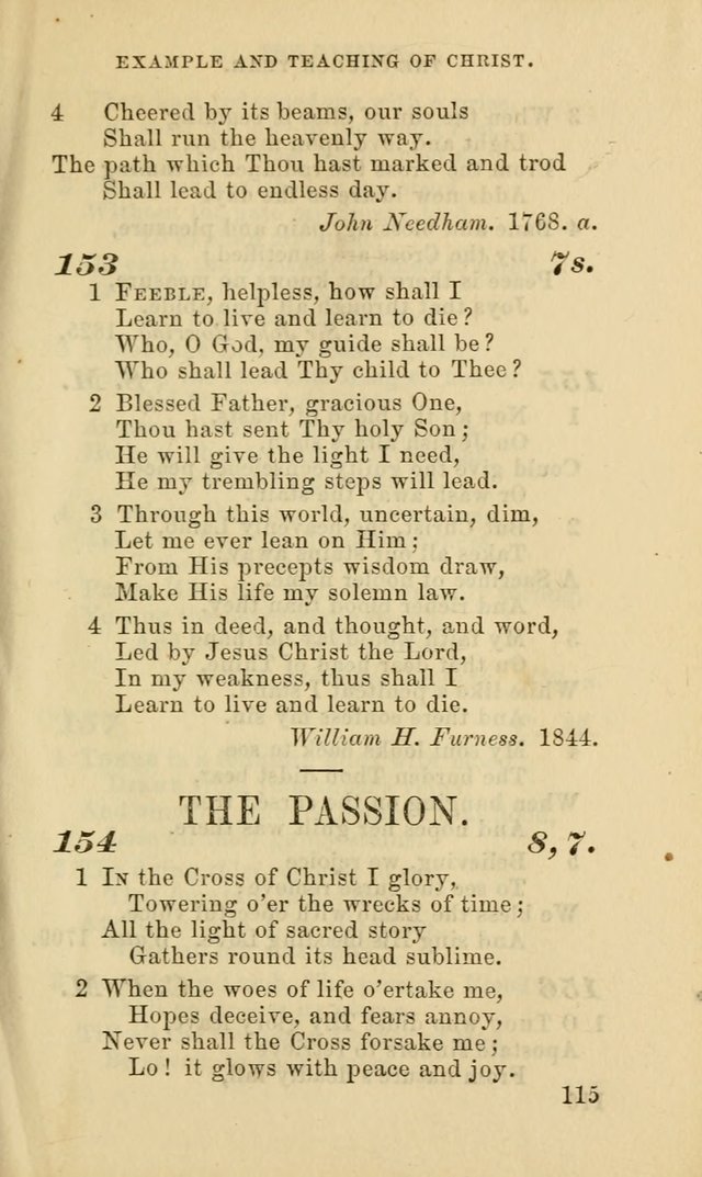 Hymns for the use of the Evangelical Lutheran Church, by the Authority of the Ministerium of Pennsylvania page 115