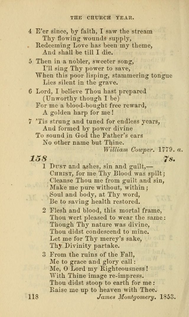 Hymns for the use of the Evangelical Lutheran Church, by the Authority of the Ministerium of Pennsylvania page 118