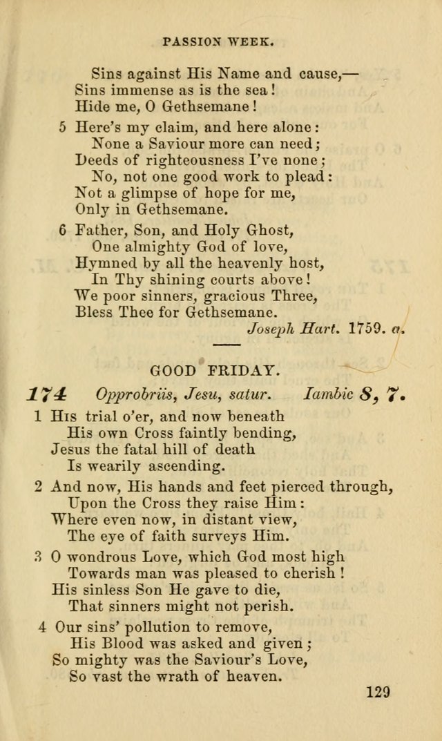 Hymns for the use of the Evangelical Lutheran Church, by the Authority of the Ministerium of Pennsylvania page 129