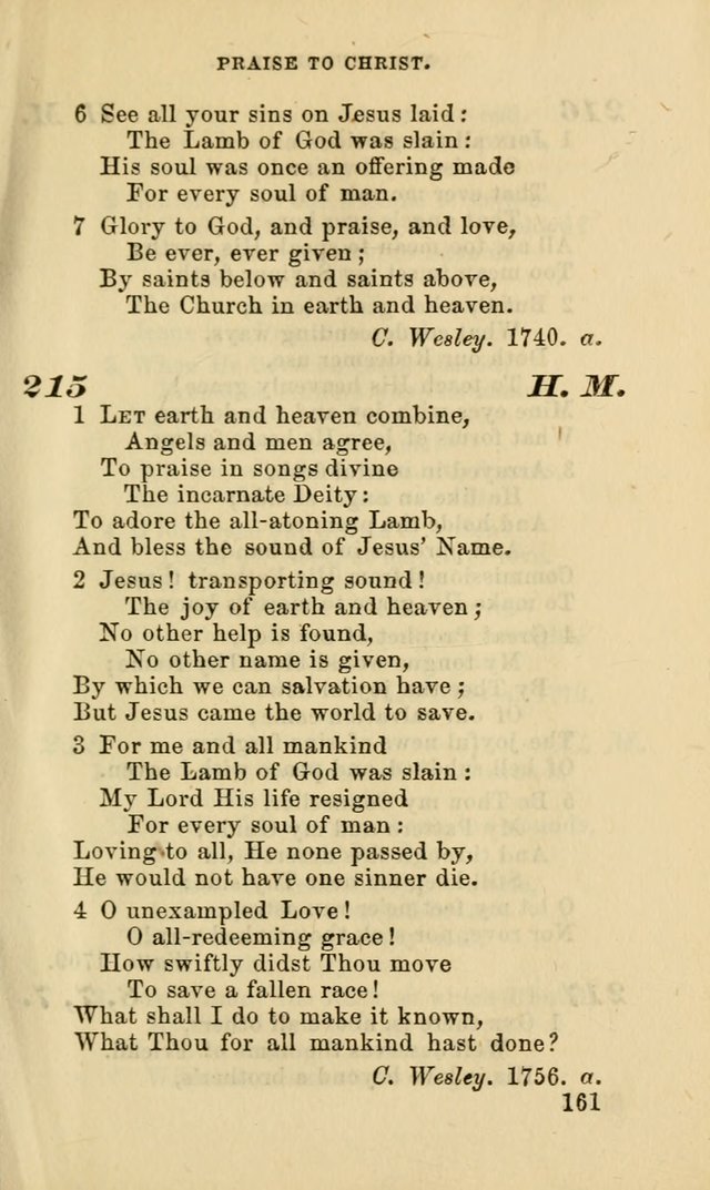 Hymns for the use of the Evangelical Lutheran Church, by the Authority of the Ministerium of Pennsylvania page 161