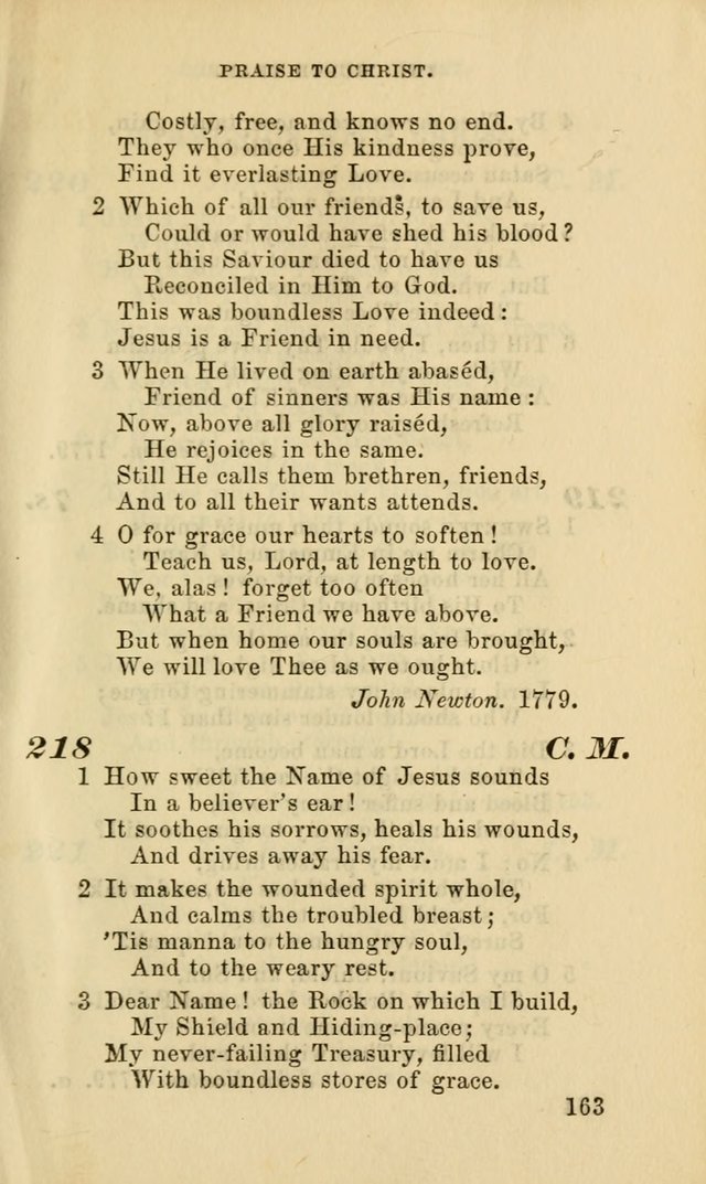 Hymns for the use of the Evangelical Lutheran Church, by the Authority of the Ministerium of Pennsylvania page 163