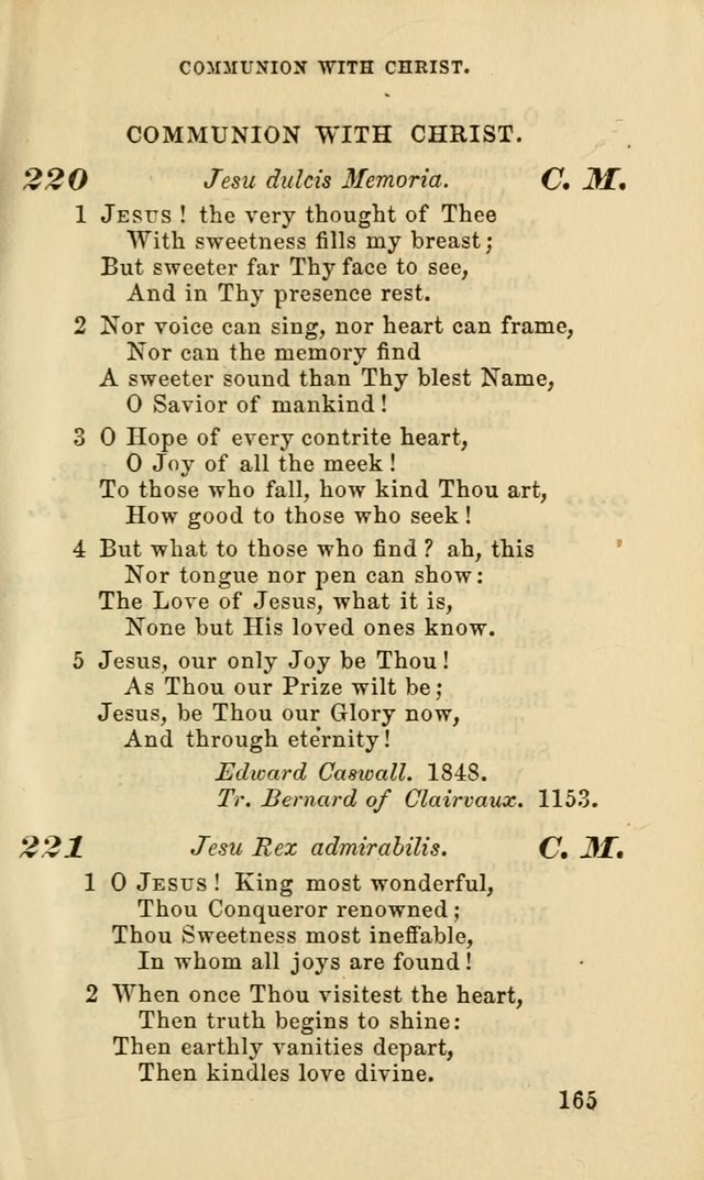 Hymns for the use of the Evangelical Lutheran Church, by the Authority of the Ministerium of Pennsylvania page 165