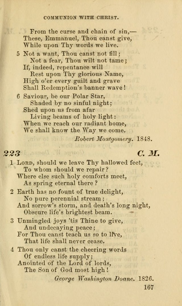 Hymns for the use of the Evangelical Lutheran Church, by the Authority of the Ministerium of Pennsylvania page 167