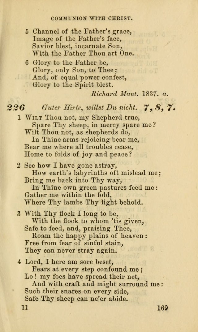 Hymns for the use of the Evangelical Lutheran Church, by the Authority of the Ministerium of Pennsylvania page 169