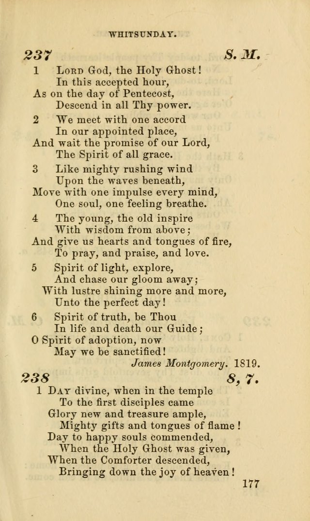 Hymns for the use of the Evangelical Lutheran Church, by the Authority of the Ministerium of Pennsylvania page 177