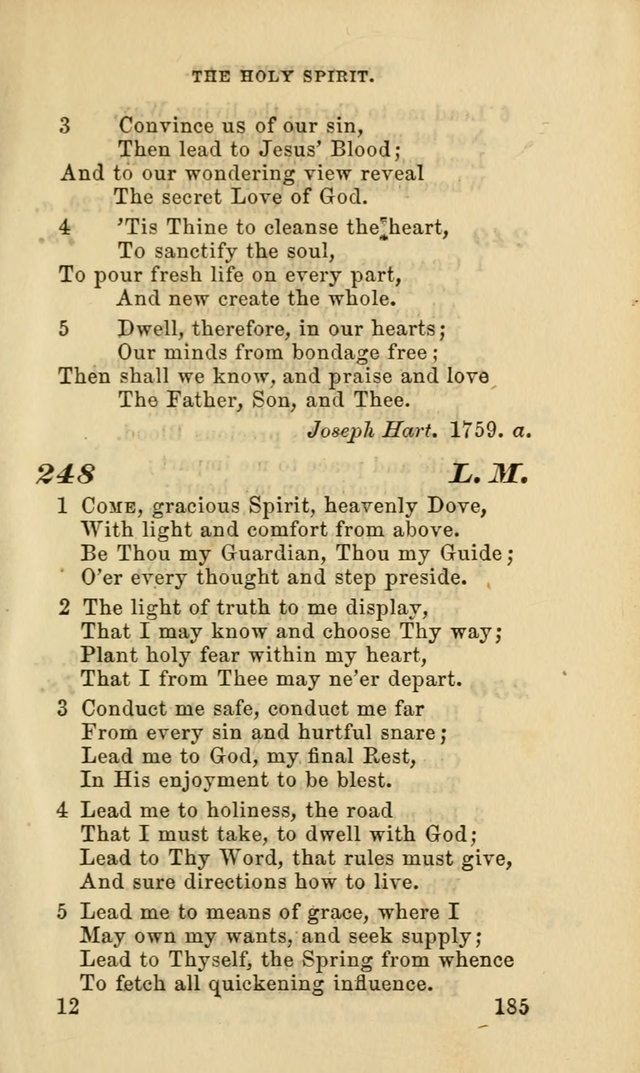 Hymns for the use of the Evangelical Lutheran Church, by the Authority of the Ministerium of Pennsylvania page 185