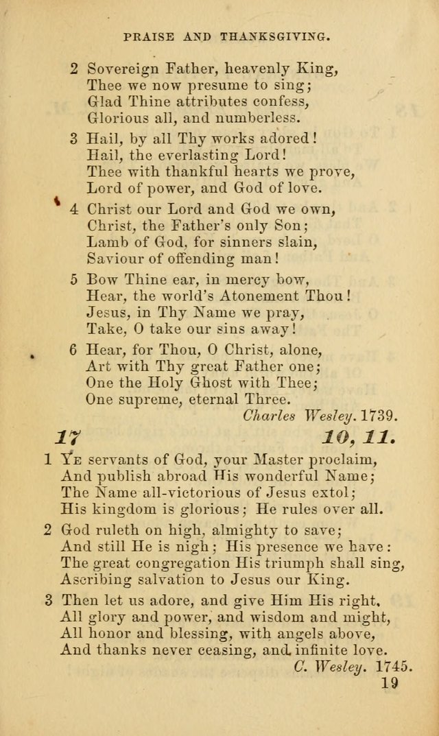 Hymns for the use of the Evangelical Lutheran Church, by the Authority of the Ministerium of Pennsylvania page 19