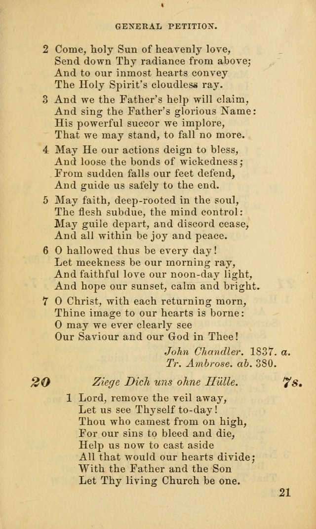 Hymns for the use of the Evangelical Lutheran Church, by the Authority of the Ministerium of Pennsylvania page 21