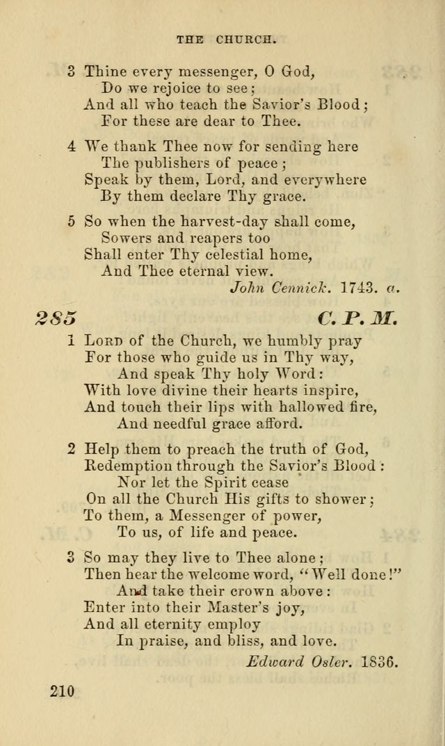 Hymns for the use of the Evangelical Lutheran Church, by the Authority of the Ministerium of Pennsylvania page 210