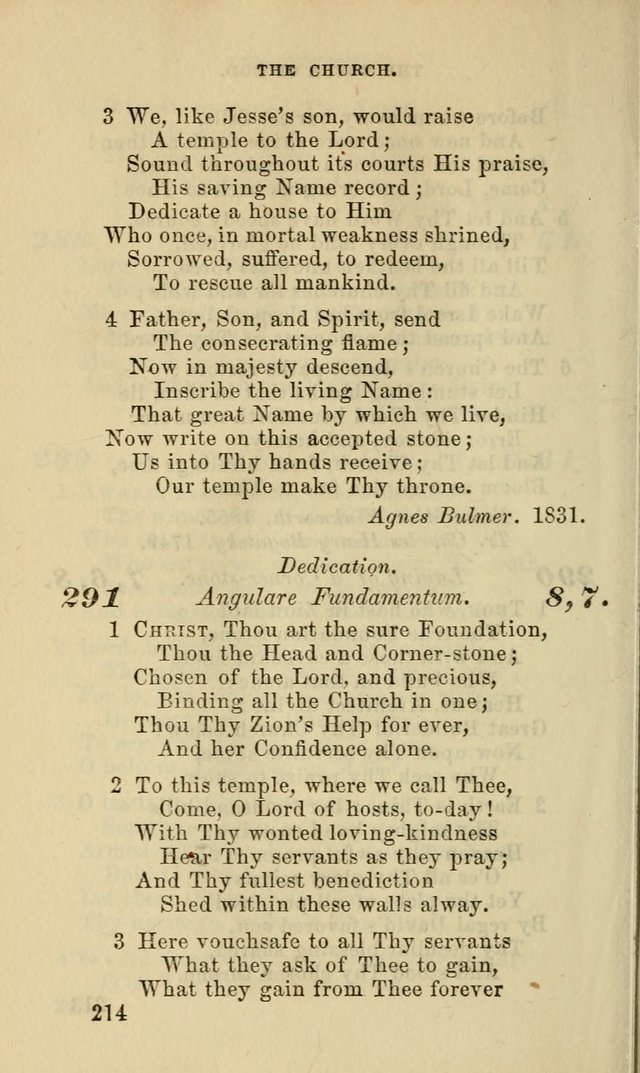 Hymns for the use of the Evangelical Lutheran Church, by the Authority of the Ministerium of Pennsylvania page 214