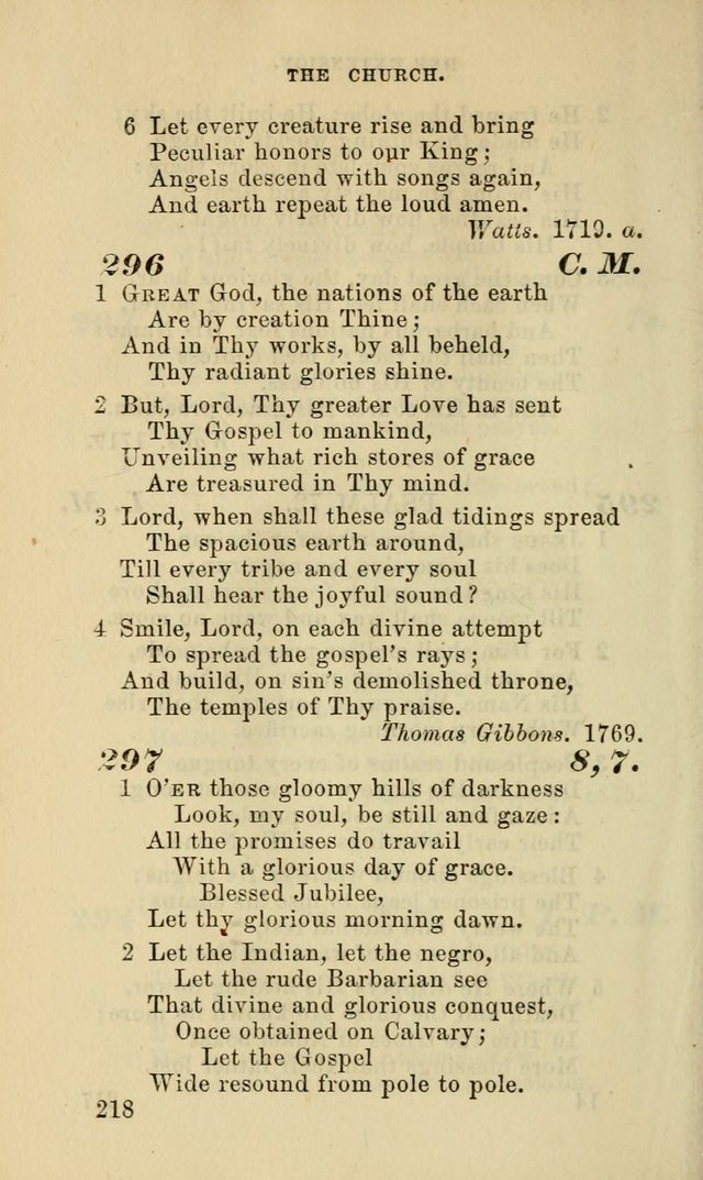 Hymns for the use of the Evangelical Lutheran Church, by the Authority of the Ministerium of Pennsylvania page 218