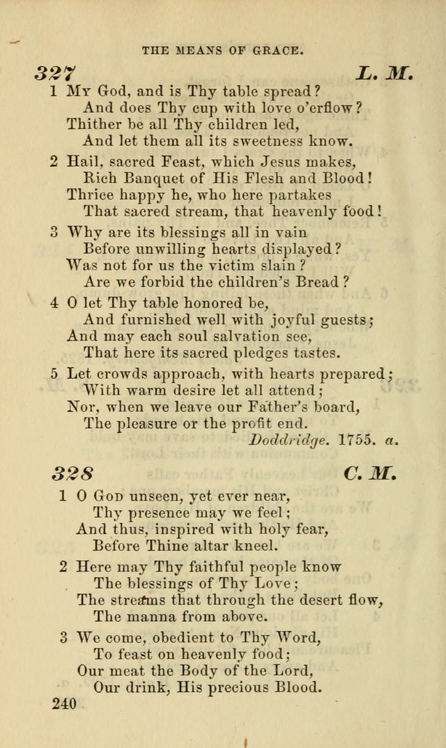 Hymns for the use of the Evangelical Lutheran Church, by the Authority of the Ministerium of Pennsylvania page 240