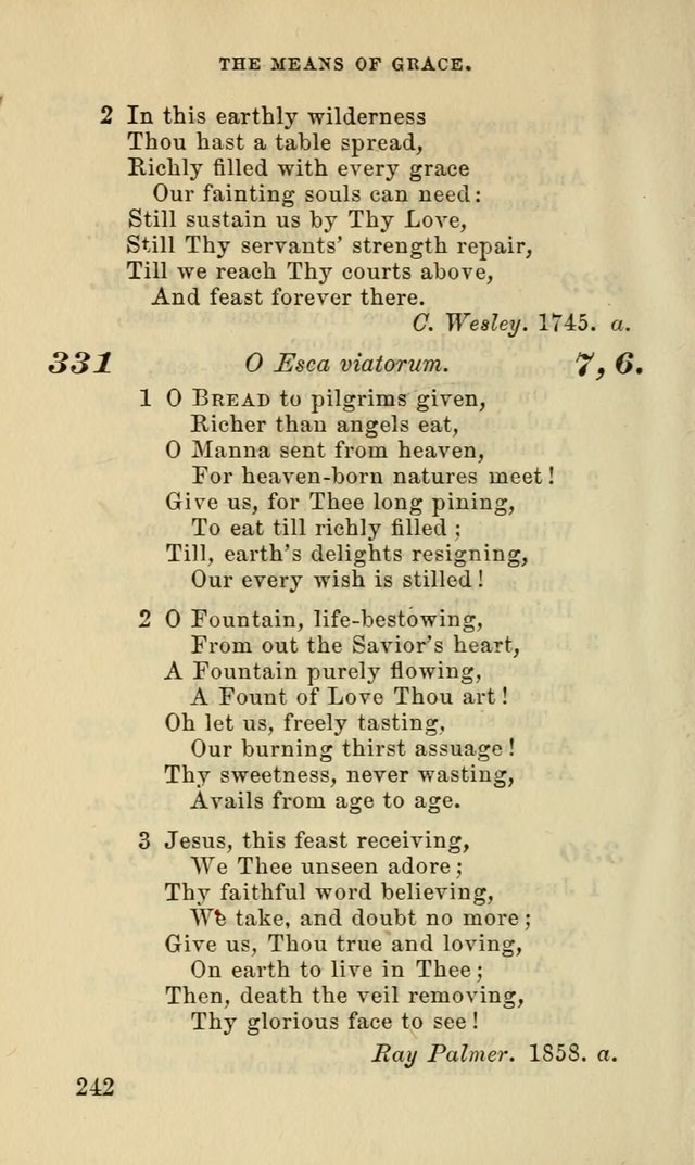 Hymns for the use of the Evangelical Lutheran Church, by the Authority of the Ministerium of Pennsylvania page 242