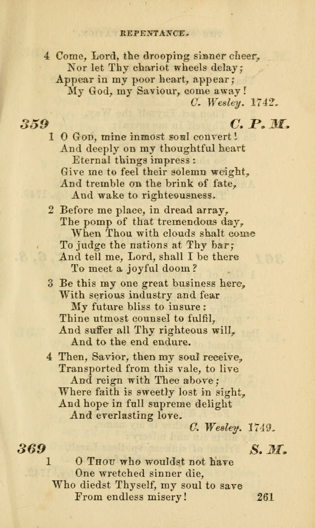 Hymns for the use of the Evangelical Lutheran Church, by the Authority of the Ministerium of Pennsylvania page 261