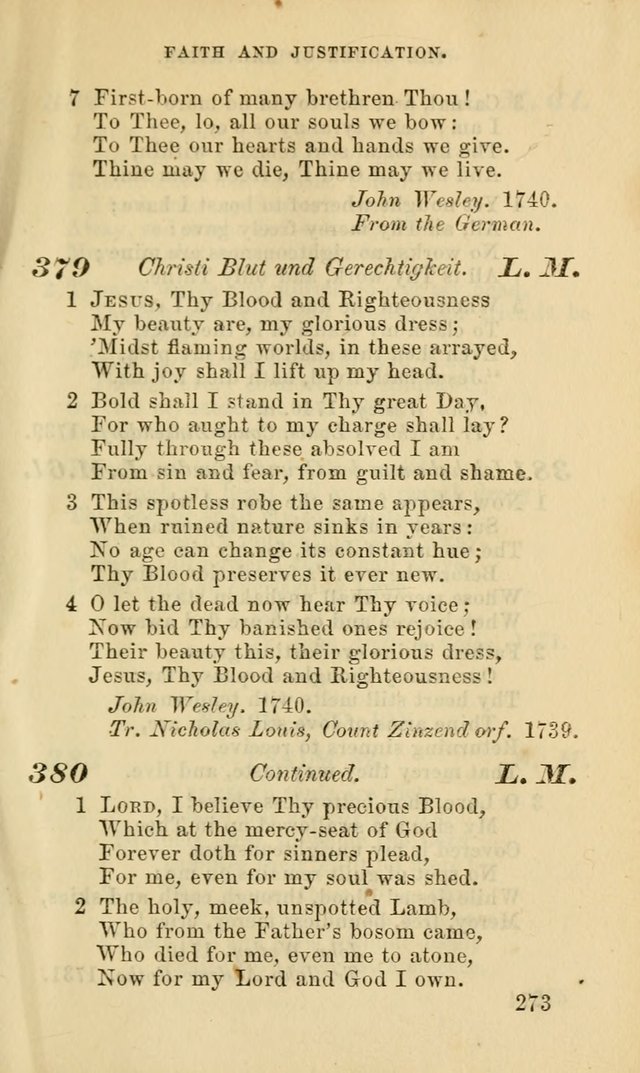 Hymns for the use of the Evangelical Lutheran Church, by the Authority of the Ministerium of Pennsylvania page 273