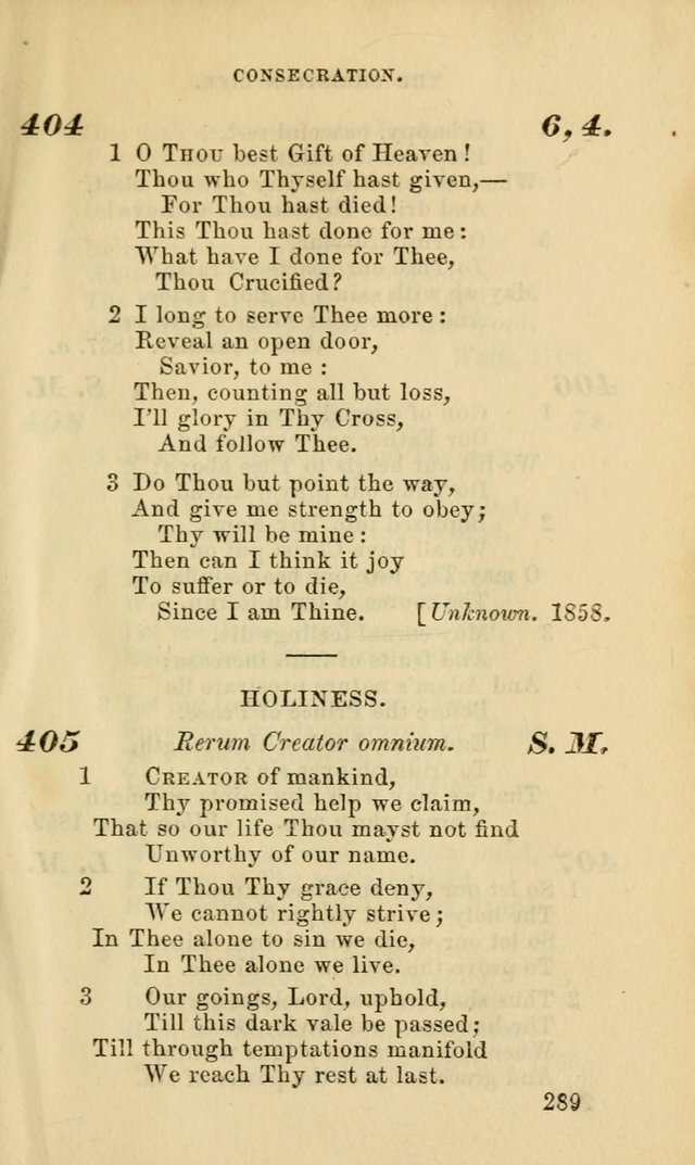 Hymns for the use of the Evangelical Lutheran Church, by the Authority of the Ministerium of Pennsylvania page 289